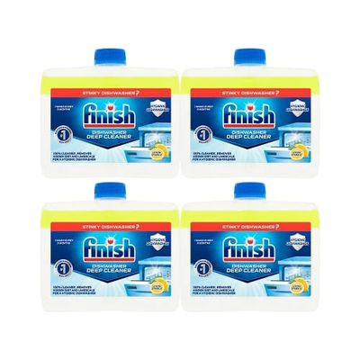 Finish Dishwasher Cleaner - Savers Pack of 4x250ml - De-scales, Deep Cleans, Prolongs Life of Dishwasher - Removes Nasty Odours
