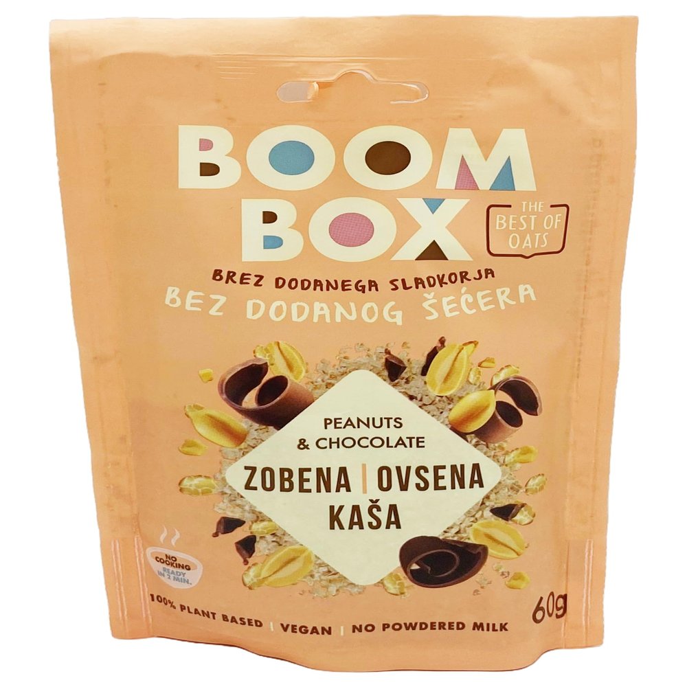 BOOM BOX High Protein Chocolate Oat Granola - 300g, Energizing and Indulgent Breakfast (60G, Peanut/chocolate)