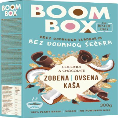 BOOM BOX Coconut Chocolate Oatmeal - 300g - Creamy Coconut with a Hint of Chocolate