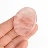 OCTAZI - Rose Quartz Healing Crystal Thumb Stone Worry Stones Hand Carved Palm Gemstone Crystal Chakra Pocket Worry Stone for Anxiety, Meditation Reiki - Oval Shaped view 2
