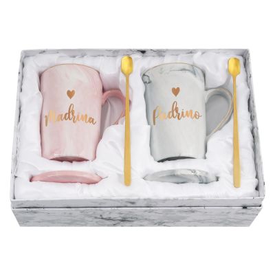 Cabtnca Godparents Proposal Gift, Madrina Padrino Padrinos Proposal Gift, Tazas Regalos Para Padrino Madrina Mug, Christmas Gifts for Godmother Godfather, 14Oz Set of 2