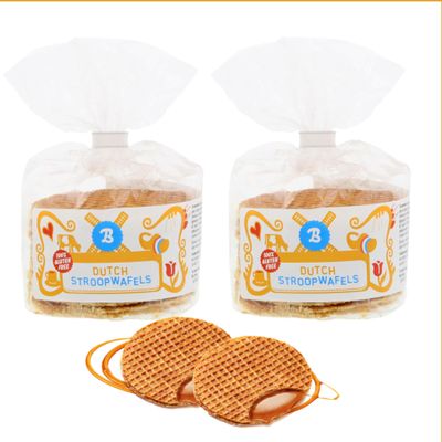 Gluten-Free Dutch Stroopwafel 2 Pack Bundle - 2 x 240g of Guilt-Free Delights for Stroopwafel Lovers. Ideal Complement to Coffee Tea or Hot Chocolate