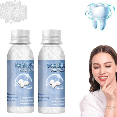 Temporary Tooth Filling, Tooth Filling Repair Kit, Tooth Repair DIY Moldable Fake Teeth Repair Beads for Temporary Fixing, Dental Tooth Filler for Missing Broken Fake Teeth (2Pcs)