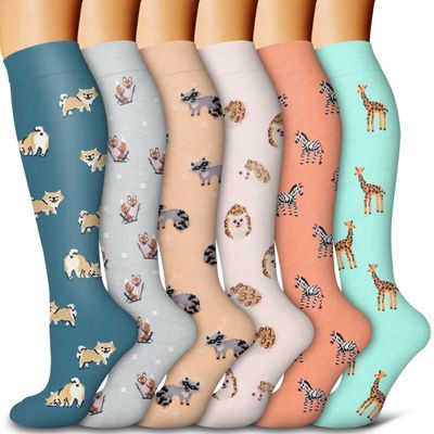 Bluemaple 4 Pack Compression Socks for Women and Men -Best Support for Medical,Running,Nursing,Athletic, D-assorted111, Large-X-Large