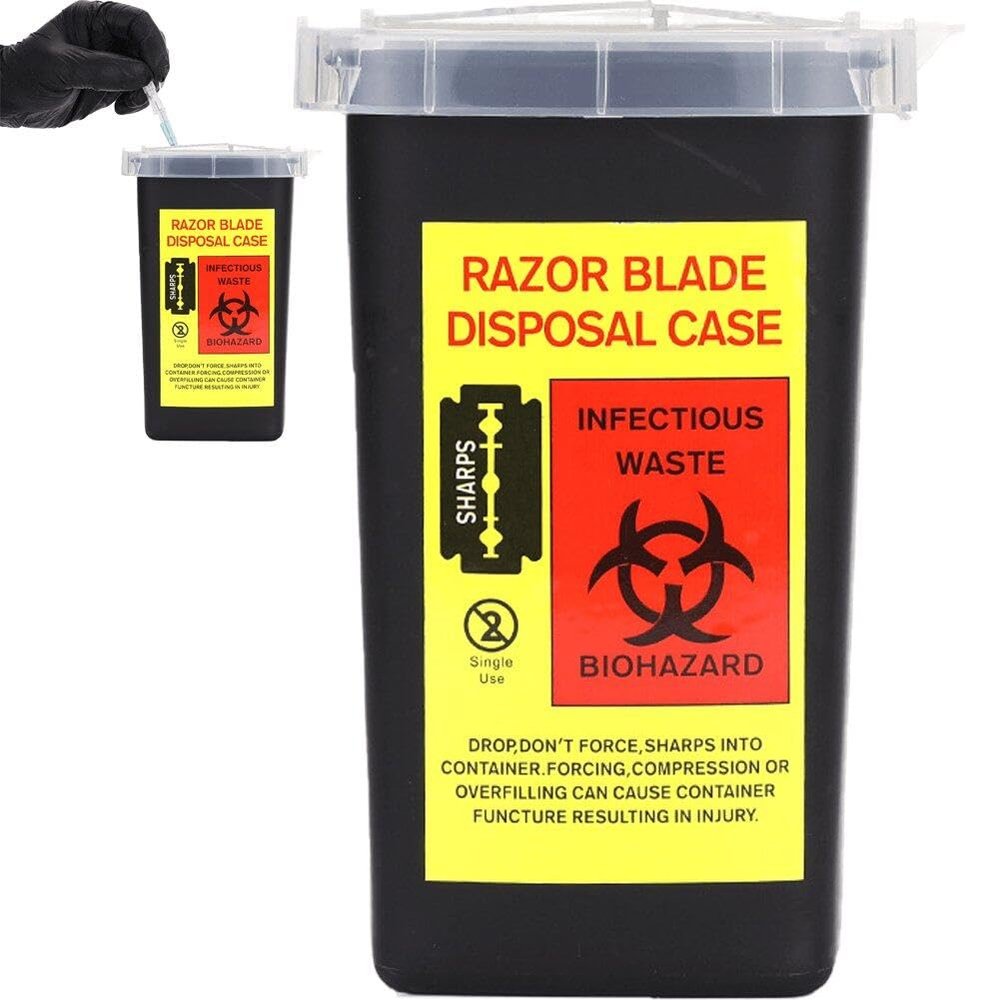 Hrippy Sharps Container for Home Use, Portable Biohazard Needle and Syringe Disposal Container for Travel and Professional Use