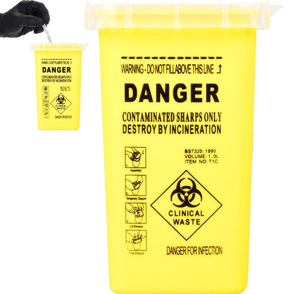 Hrippy Sharps Container for Home Use, Portable Biohazard Needle and Syringe Disposal Container for Travel and Professional Use