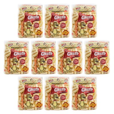 Gusto Pufuleti 45g, Salty Plain Corn Puffs, Romanian Corn Snack, Delicious Salted Corn Flips (Gusto Pufuleti 45g, 10 Pack)