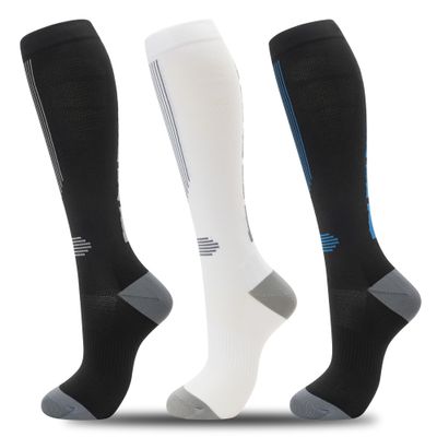 fenglaoda Compression Socks for Women Men Circulation 20-30 mmHg Cute Fun Support Socks For Nurse, Pregnancy, Travel, Flight, 16-3pairs-sports-8, Small-Medium