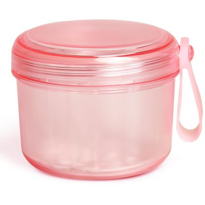 Denture Bath Box Denture case Retainer Cleaning Box Complete Clean Care for Dentures (transparent pink)