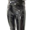 JQYTEN Women Leather Pants Gay Fetish Shiny Open Crtoch Zipper PVC Pants Wetlook Leggings Latex Stage Clubwear Costume Exotic Red view 4