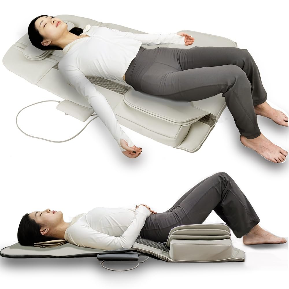 PHONECARE 2024 New Full Body Stretching Massage Mat with Airbags. 3D Lumbar Traction - Neck, Back, Waist, Hip Relaxation & Pain Relief. Back Heating Massager Pad, Foldable & Portable.
