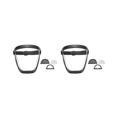 2 set of Full Face Shield Removable Filter Plug Anti Fog for Kitchen Restaurant black, 185 x 170 x 110mm