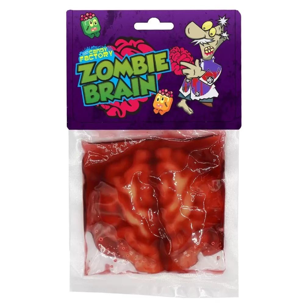 Zombie Brain 120g - Halloween sweets/Candy - Strawberry Flavour Gummy Sweet in Candy Liquid (1)