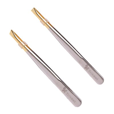 Beavorty 2pcs Creative Eyebrow Tweezers Clamps Flat Oblique Mouth Easy to Use for Eyebrow Shaping Lash Application