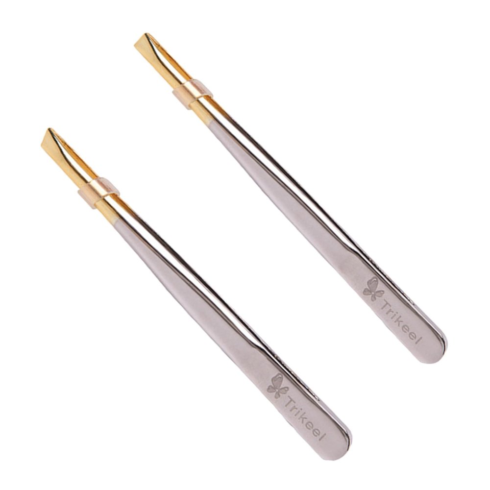 Beavorty 2pcs Creative Eyebrow Tweezers Clamps Flat Oblique Mouth Easy to Use for Eyebrow Shaping Lash Application