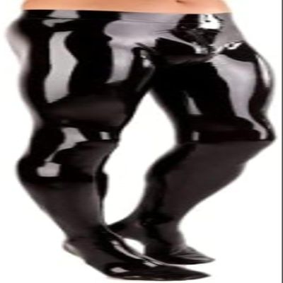 Latex Leggings Men Skinny Trousers 3D Cut Crotch Zip,Clear,XL