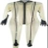 GOCTRN Latex Rubber Cool Gummi Transparent Color Jumpsuit Handsome Racing Uniform Sport Hand Customized,Clear+black-male,S view 1
