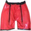 GOCTRN Rubber Red Sexy Boxer Shorts Zipper Design Comfortable Handmade Customization 0.4mm,Red-black,M view 1