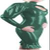 Keyhole Front Pencil Dress Women Sexy Latex PVC Long Sleeve Knee Length Back Zipper Dress,Auburn,5XL view 4