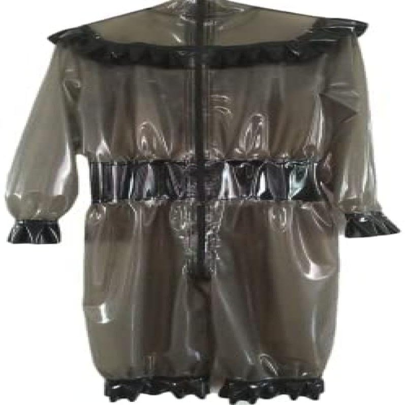 GOCTRN Latex Rubber Women Loose Gray Dress Suit Customizable,Gray,XS