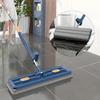 2023 New Upgrade Large Stainless Steel Flat Mop Long Handle with Reusable Microfiber Pads,360 Rotating Mop with Dewatering Scraper Surface Microfiber For Wall Floor Cleaning (White) view 2