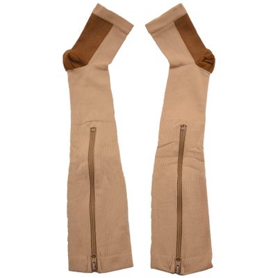 Graootoly Compression Stockings Nylon Zipper Compression Sock Leg Knee Support Open Preventing Varicose Veins Socks(Color)XXL