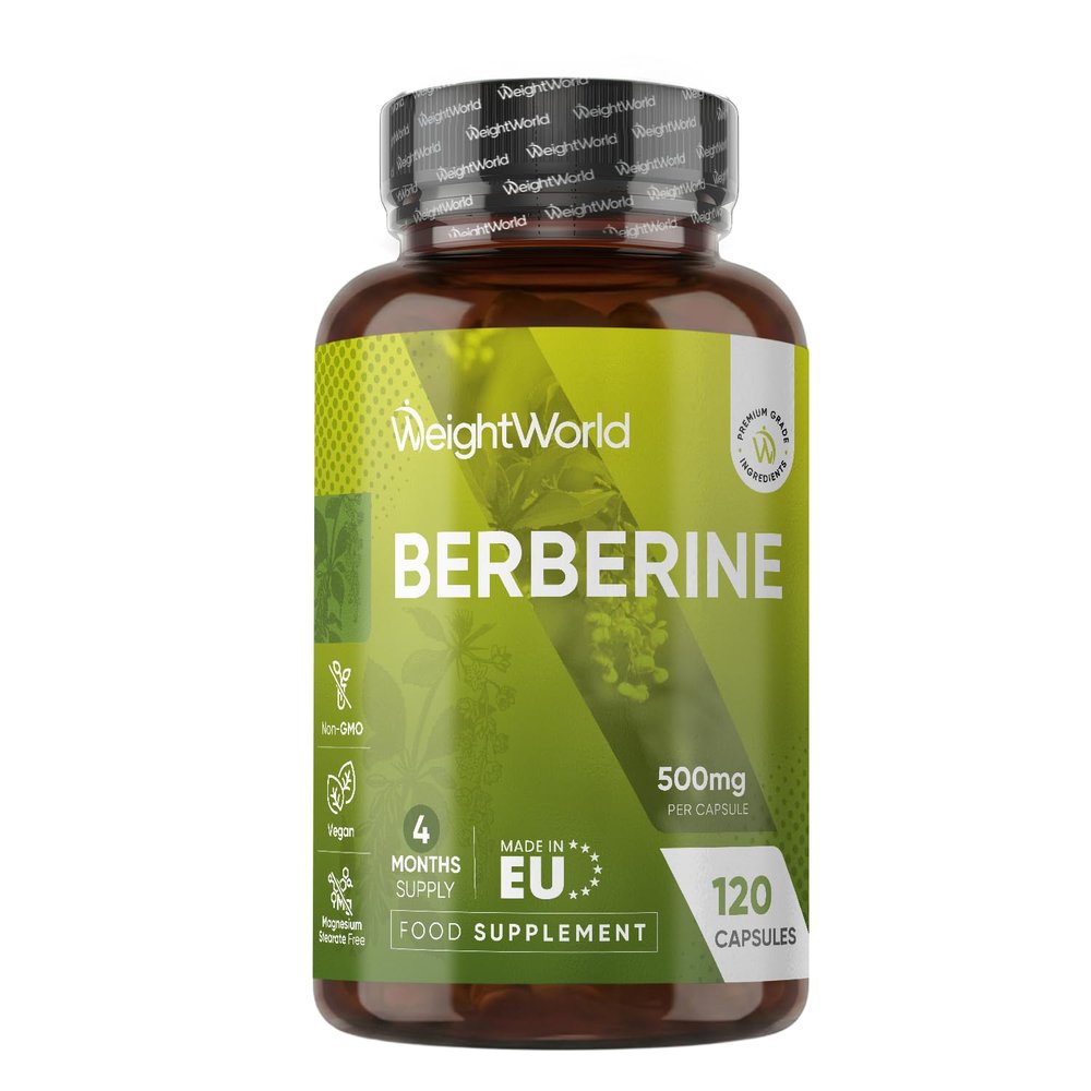 Berberine Supplement - 500mg per Capsule - 4 Months Supply - 120 Capsules - Stable Berberine Form- 1 per Day - Vegan-Friendly & Non-GMO - Sourced from Berberis Aristata