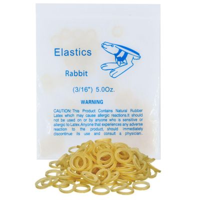 100 Pack Orthodontic Elastics Dental Rubber Bands Intraoral Elastic Bands Blue Rabbit(Medium, 5 Oz, 3/16''