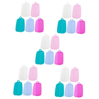 Cabilock 25pcs Travel Toothbrush Covers Portable Toothbrush Head Caps Silicone Storage Case Protectors for Lids for Travel Use