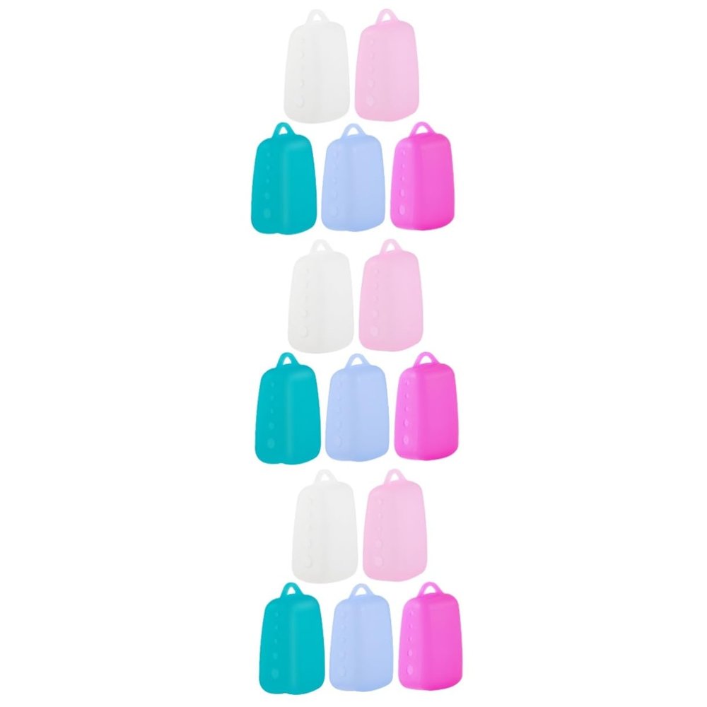 Cabilock 15pcs Silicone Toothbrush Covers Caps Travel Portable Toothbrush Head Protectors Dust Covers for Head for Travel Case