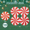 100Pcs Christmas Paper Napkins Peppermint Candy Disposable Napkins Round Lollipop Xmas Candy Party Tableware Decor Red White Cocktail Napkins for Winter Holiday Dinner Party Supplies view 2