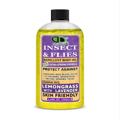 DD Teck Herbal Pest Deterrent Solution Plant Based Ingredients Lemongrass & Lavender Essential Oils Long Lasting Barrier Suitable Adults Children Family Friendly Non Greasy (100ml Cap)