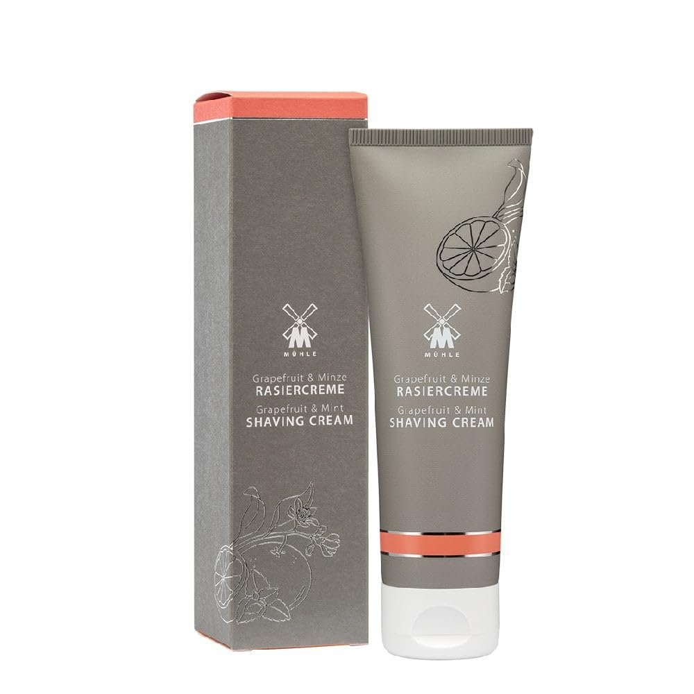 MHLE Grapefruit and Mint Shaving Cream Tube | Creates a Rich Lather for a Smooth Shave | Luxury Shave Cream to Soften & moisturise | 75ml