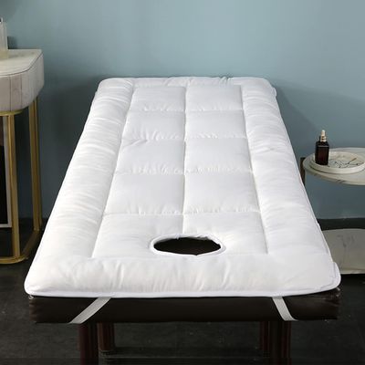 LXJDDLD Spa Massage Table Pad,Beauty Salon Bed Mattress with Square/Round/Trapezoidal Head,Lash Bed Cover with Face Breathing Hole,Non-Slip Massage Accessories Protective Topper,White S,60x180cm