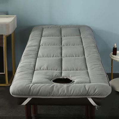 LXJDDLD Spa Massage Table Pad,Beauty Salon Bed Mattress with Square/Round/Trapezoidal Head,Lash Bed Cover with Face Breathing Hole,Non-Slip Massage Accessories Protective Topper,Gray R,80x180cm