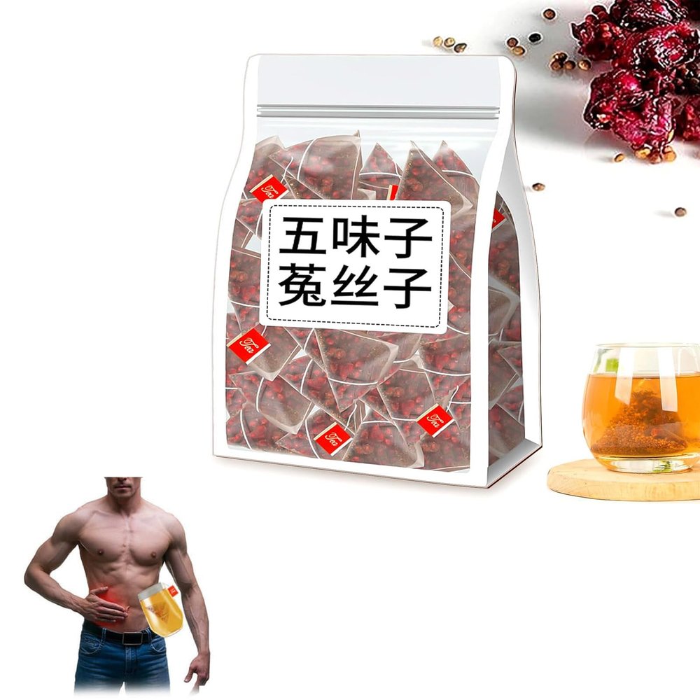 Men's Essentials Five Flavors Goji Berry Tea, Schisandra Dodder Tea, Five Flavors Wolfberry Tea, Chinese Kidney Care Tea, Health Liver Care Tea for Men (1pcs)