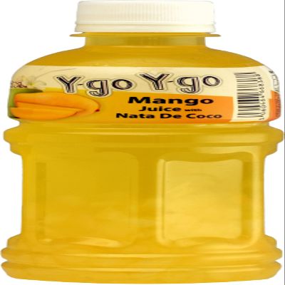 Y-Go Y-Go | Fruit Juice with Nata De Coco | Product from Thailand | Real Juicy and delicious | (Mango, Pack of 24)