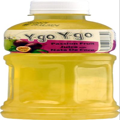 Y-Go Y-Go | Fruit Juice with Nata De Coco | Product from Thailand | Real Juicy and delicious | (Passion Fruit, Pack of 6)