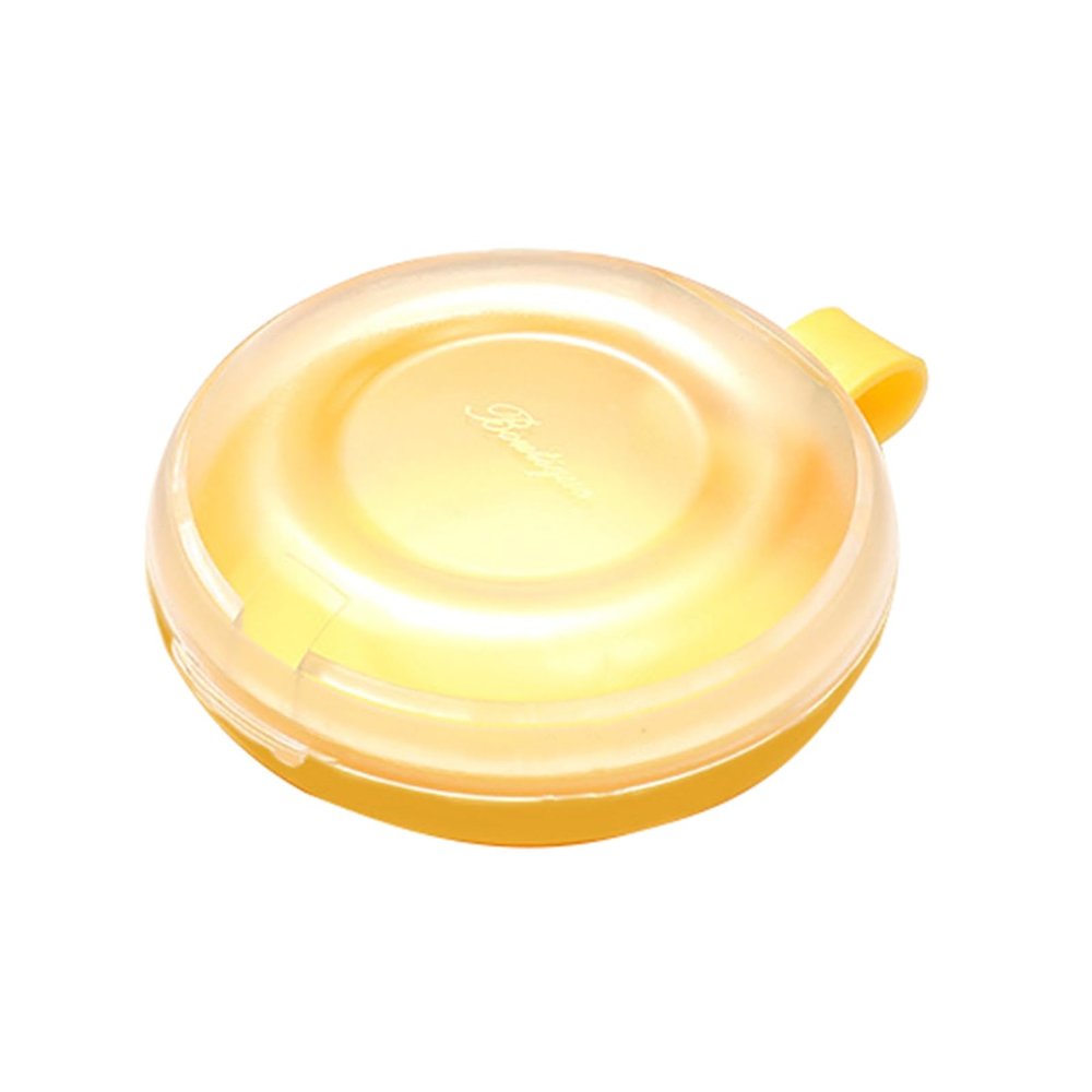 Denture Case, Denture Box Portable Transparent Lid ABS Plastic Air Tight Round Retainer Case Holder for Traveling, Special Birthday Gift Yellow