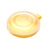 Denture Case, Denture Box Portable Transparent Lid ABS Plastic Air Tight Round Retainer Case Holder for Traveling, Special Birthday Gift Yellow view 1