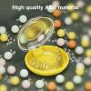 Denture Case, Denture Box Portable Transparent Lid ABS Plastic Air Tight Round Retainer Case Holder for Traveling, Special Birthday Gift Yellow view 2