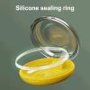 Denture Case, Denture Box Portable Transparent Lid ABS Plastic Air Tight Round Retainer Case Holder for Traveling, Special Birthday Gift Yellow view 4