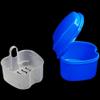 2PCS Denture Case, Denture Cup with Strainer, Denture Bath Case Effective Compact False Teeth Full Protection Denture Bath Box for Trip Dark Blue view 3