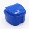 2PCS Denture Case, Denture Cup with Strainer, Denture Bath Case Effective Compact False Teeth Full Protection Denture Bath Box for Trip Dark Blue view 4