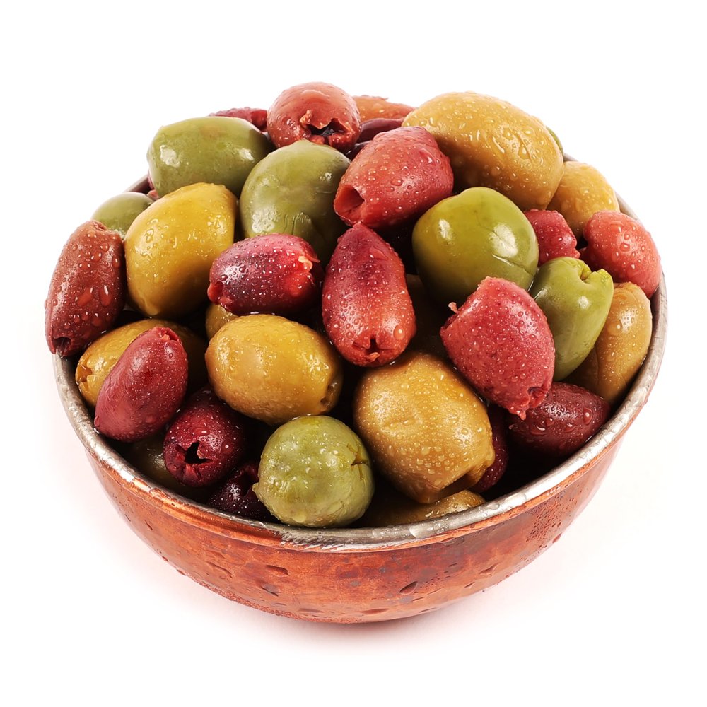 Dorri - Mixed Italian Olives Pitted 1.5kg | Premium Quality, Authentic Italian Olives, Sicilian Olives, Healthy Party Snack, Nocellara Olives, Leccino Olives, Green & Black Olives (from 250g to 3kg)