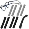 Glasses Ear Cushion Upgrade Soft Knitting Cotton Fabric Eyeglass Ear Cushions Holder Grips, Anti-Slip Eyeglasses Temple Tips Sleeve Retainer, For Glasses Sunglasses Eyewear(2pairs Black+2pairs gray) view 1