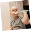 Anneome Children's Panda Toothbrush with Storage Bucket Ultra Fine Hair Childrens Toothbrush Oral Care Tool PP Green view 3