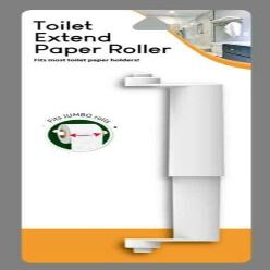 Bathroom Toilet Paper Roll Extender Holds Mega & Super Mega Rolls