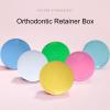 Denture Case, Orthodontic Retainer Box Wear-Resistant Vent Hole Design with Mirror Dental Mouthguard Denture Holder Mouthpiece Case for Unisex, Special Birthday Gift Pink view 2