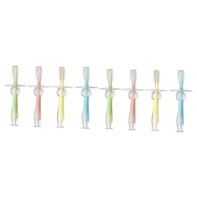 ibasenice 8pcs Standing Suction Tooth Brush Silicone Teether and Bristles for Boys and Girls Boy Girl Training Brush for Use